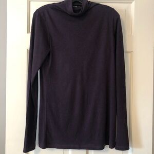 Vince Essential Long Sleeve Lightweight Turtleneck Burgundy Heather L